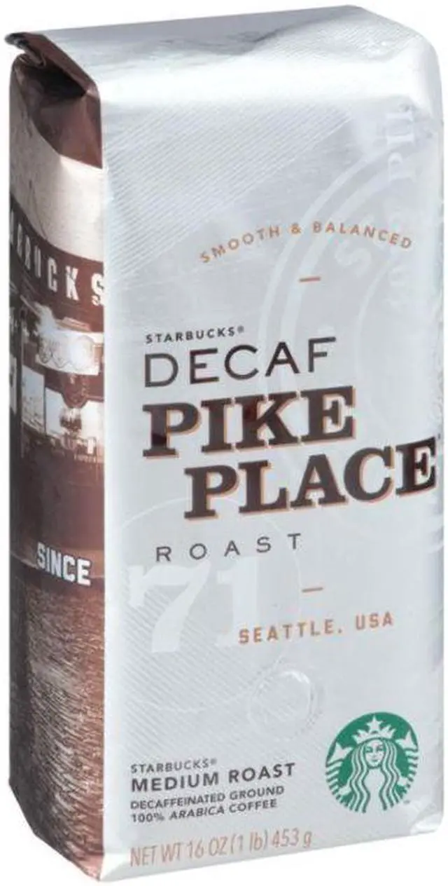 Alt view image 3 of 13 - Starbucks Coffee Ground Pike Place Decaf 1lb Bag 11029358
