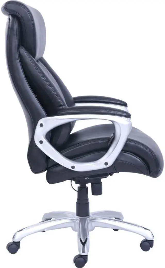 Alt view image 4 of 12 - Lorell Chair Big&Tall Hvy-duty Arms 28-1/2"x31-1/2"x48-1/4" BK 48845