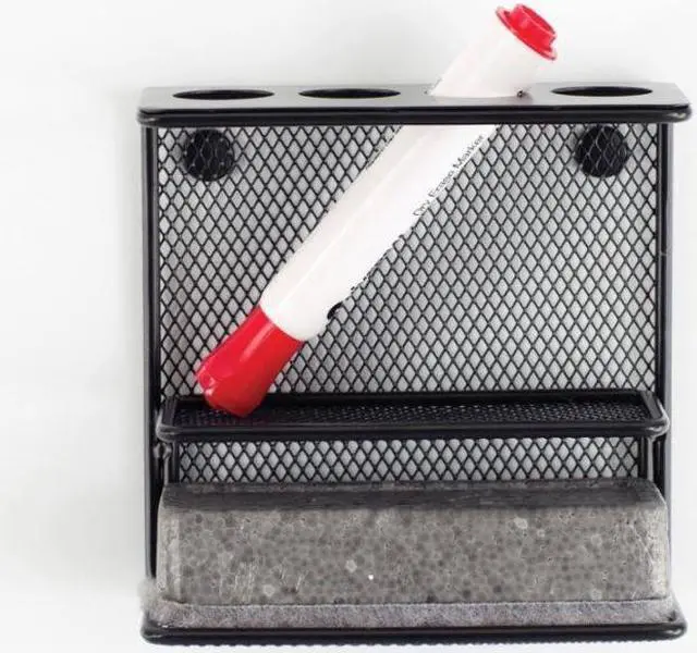 Alt view image 2 of 8 - Safco 3611BL Onyx Steel Mesh Marker Holder with Shelf, Black
