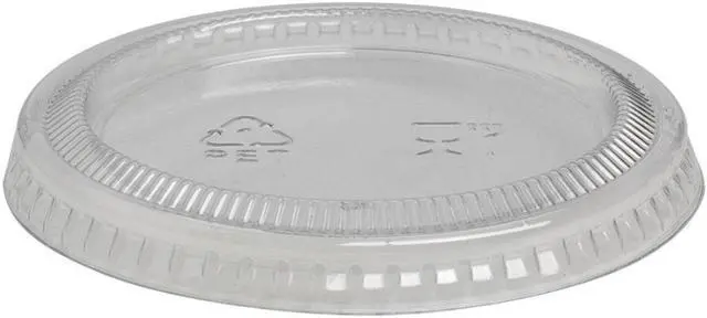 Alt view image 2 of 6 - Dixie Portion Cup Lid 2-14/25"Wx2-14/15"Lx3/10"H 2400/CT Clear PL20CLEAR
