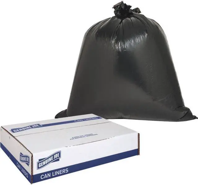 Alt view image 5 of 17 - Genuine Joe Can Liner 2-Ply 40"x46" 40-45 Gallon 40/CT Brown/Black 04046