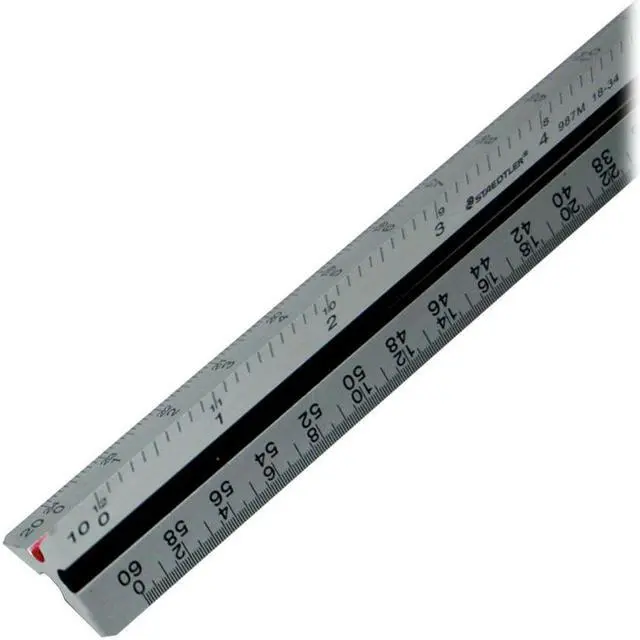 Alt view image 7 of 13 - Staedtler Engineers Pro Triangular Scale Mars ALM 12" Silver 987M1834BK