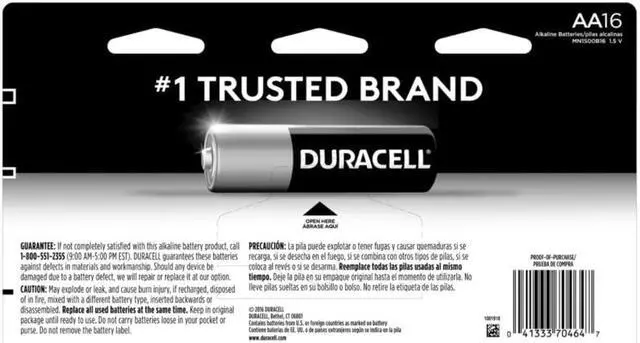 Alt view image 16 of 20 - Duracell Coppertop 1.5V AA Alkaline Battery, 16-pack