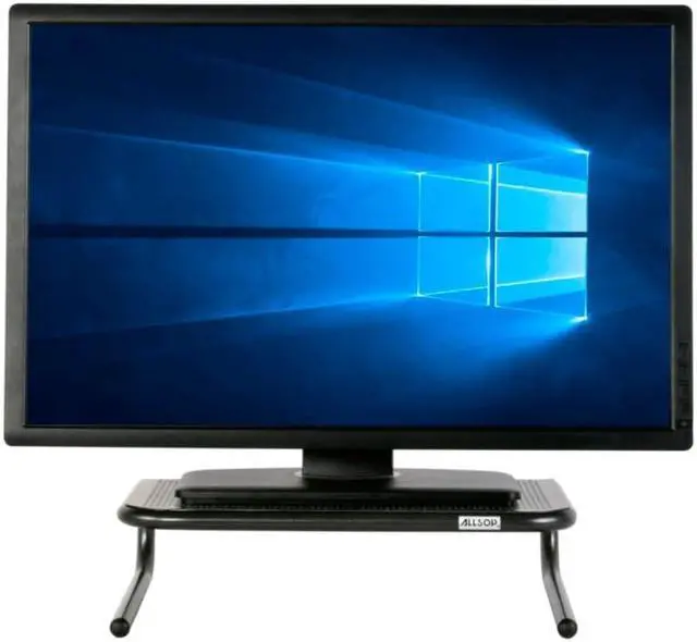 Alt view image 4 of 20 - Allsop Metal Art Jr. Monitor Stand 14-Inch Wide Platform - Pearl Black (30165)