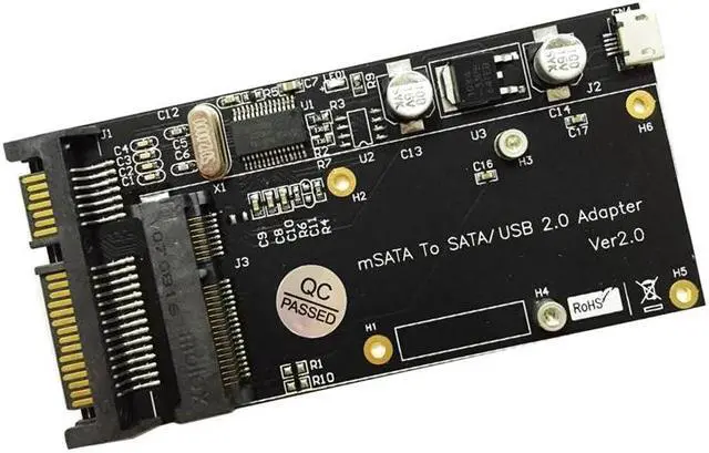 Alt view image 2 of 3 - Raiser Card mSATA SSD to USB SATA Adapter mSATA SSD to 2.5" SATA Driver Board Converter Card for Mini SATA SSD For Windows10/8/7