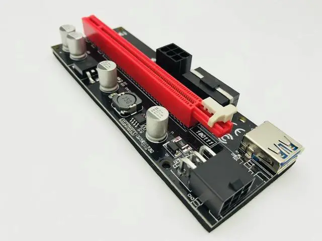 Alt view image 3 of 6 - SATA to USB 3.0 Cable PCI Express PCIE PCI E 009S Molex 6pin Power Supply Adapter 1x to 16X Riser Card for Miner Mining