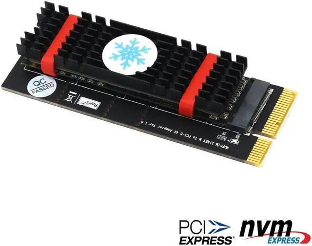 Alt view image 2 of 6 - Black M.2 SSD Cooling M.2 NVMe SSD NGFF TO PCIE 3.0 X4 Adapter M Key Card Support PCI Express 3.0 x4 2230 2280 Size M.2
