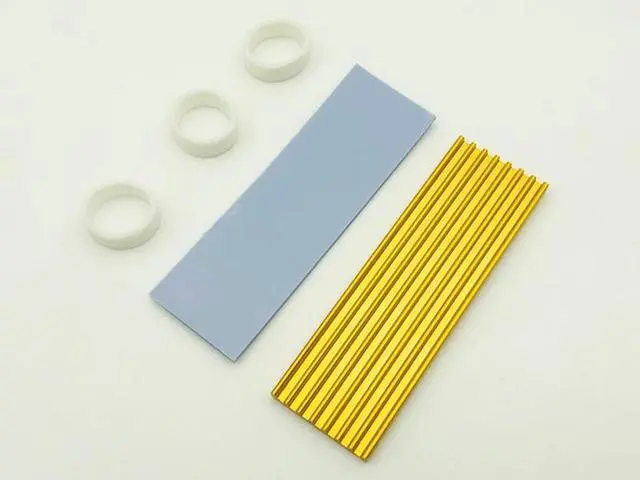 Alt view image 5 of 6 - 5PCS M.2 Heatsink SSD Aluminum alloy Cooling Cooler Heatsink Thermal Pads for NGFF NVME PCIE 2280 SSD Hard Drive Disk Gold Color