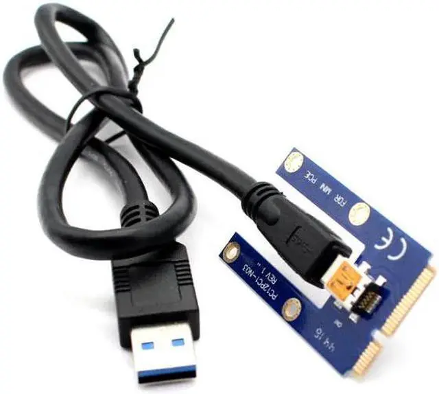 Alt view image 2 of 6 - Amify 60cm USB 3.0 Mini PCI E to PCIe PCI Express 1x to 16x Extender Riser Card Adapter Extension Cable for Bitcoin BTC Miner Mining