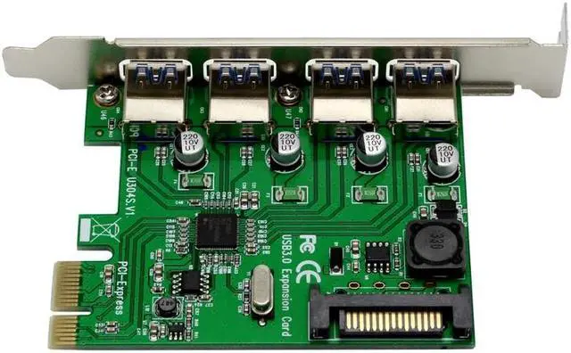 Alt view image 2 of 6 - Amify 4 Ports USB 3.0 PCIe PCI Express Expansion Card PCI E to USB3.0 Adapter Converter Card for PCI-E x1 x4 x8 x16 Slot Computer PC