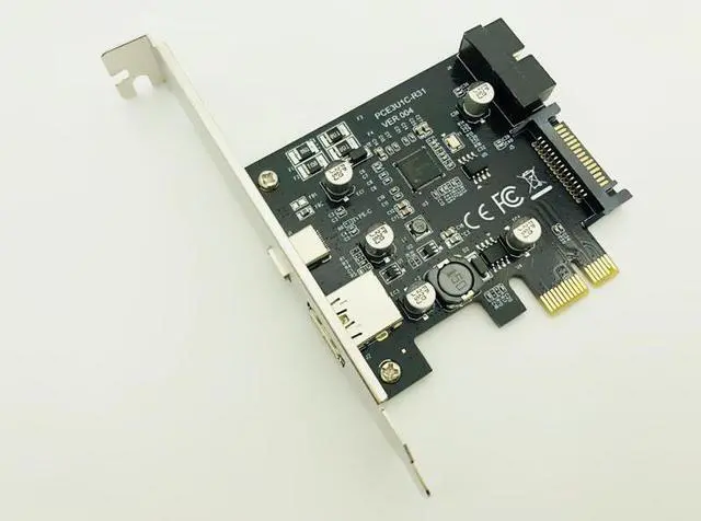Alt view image 6 of 6 - Amify PCI Express PCI e To USB 3.1 Type C Riser Post Card PCIe to USB C 2.4A Fast Charger+19PIN Front USB Miner Expansion Adapter Card
