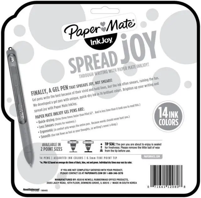 Alt view image 3 of 8 - Paper Mate InkJoy Retractable Gel Pens Fine Point Assorted Ink 2398804