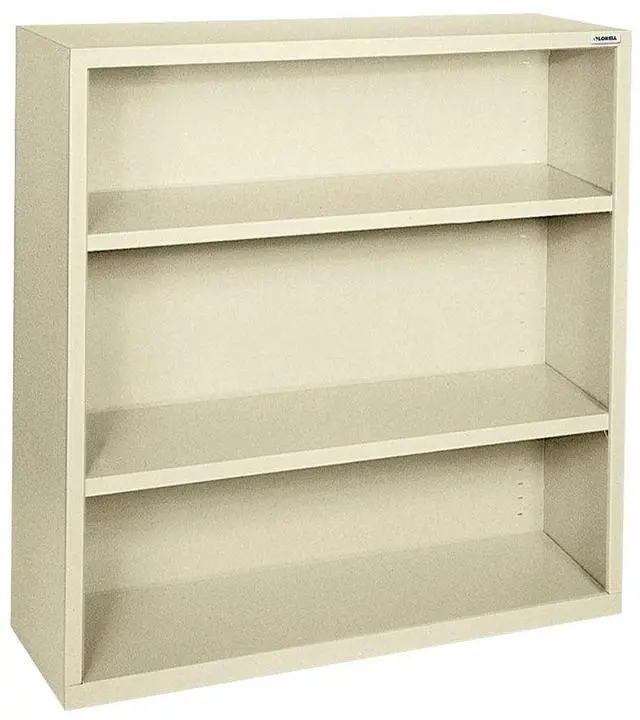 Alt view image 3 of 9 - Lorell Steel Bookcase 3-Shelf 34-1/2"x13"x42" Putty 41284