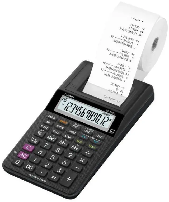 Alt view image 6 of 17 - Casio HR-10RC 12-Digit Printing Calculator Black 24396585