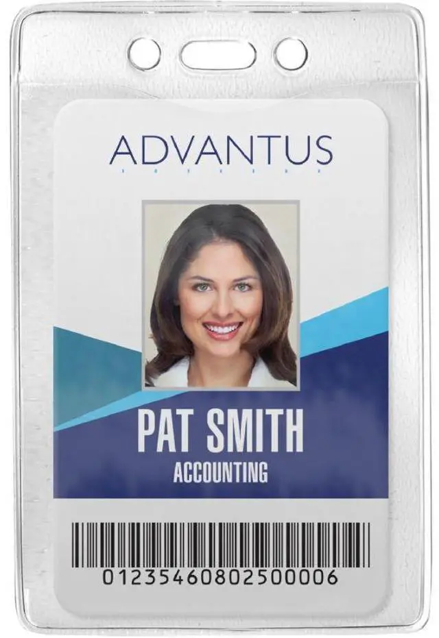 Alt view image 7 of 9 - Advantus 75419 Security ID Badge Holder  Vertical  50 Per Box