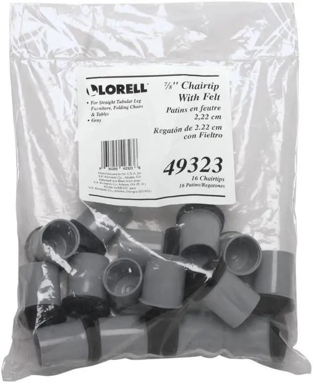 Alt view image 8 of 18 - Lorell Replacement Chair Tip w/Felt 3/4 16/Bag Gray 49323