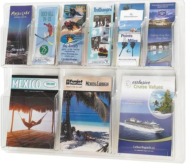 Alt view image 6 of 14 - Safco Reveal Clear Literature Displays Nine Compartments 30w x 2d x 22-1/2h
