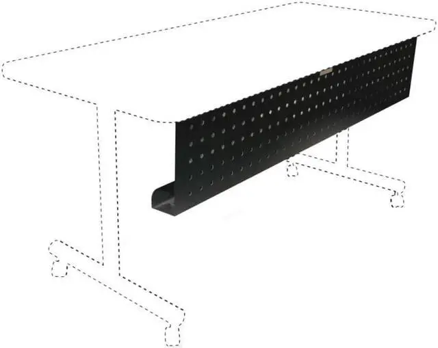 Alt view image 5 of 10 - Lorell 60684 Rectangular Training Table Modesty Panel 42" Width x 3" Depth x 10" Height - Steel - Black