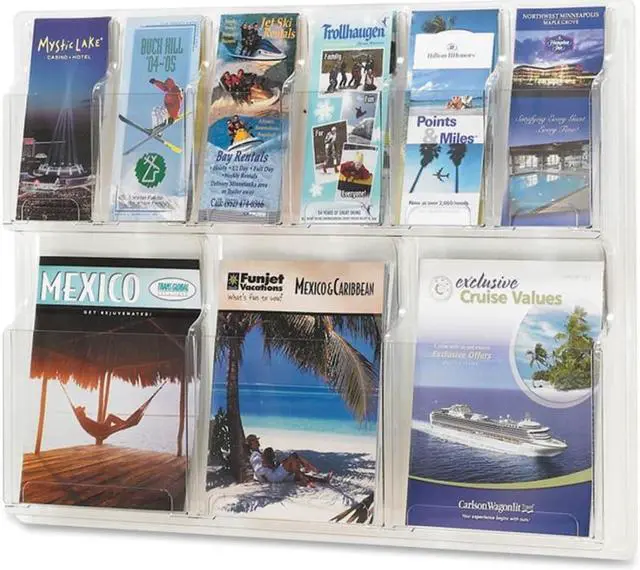 Alt view image 8 of 14 - Safco Reveal Clear Literature Displays Nine Compartments 30w x 2d x 22-1/2h