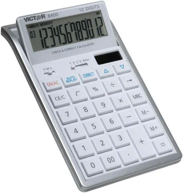 Alt view image 8 of 20 - Victor 6400 Professional Desktop Calculator with Auto Replay, Check & Correct