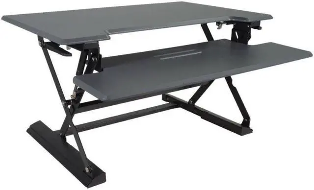 Alt view image 2 of 20 - VICTOR TECH DCX760G Standing Desk, 36, Gray