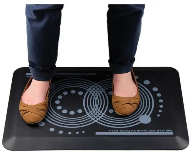 Alt view image 8 of 20 - Floortex AFS-TEX 2000 Anti-Fatigue Mat Rectangle 16"x24", Midnight Black