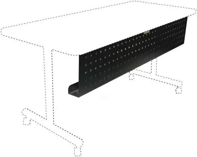 Alt view image 5 of 12 - Lorell 60686 Rectangular Training Table Modesty Panel 66" Width x 3" Depth x 10" Height - Steel - Black