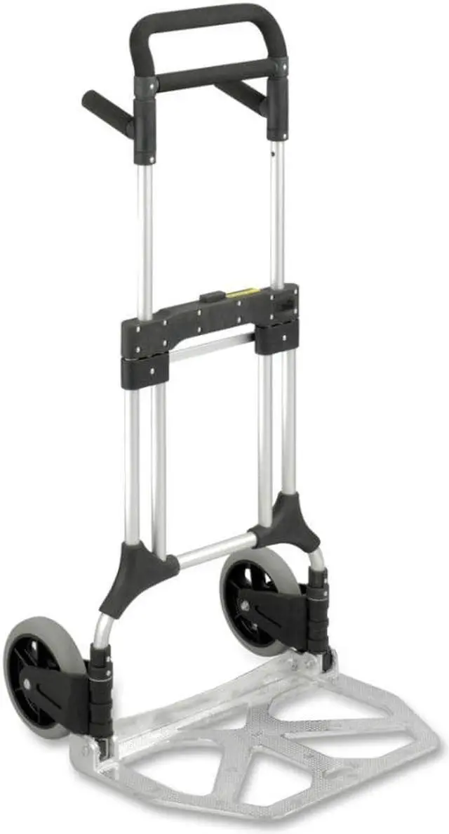 Alt view image 14 of 17 - Safco Stow-Away Hand Truck Telescopic Handle - 500 lb Capacity - 8" Caster - Aluminum - 24" x 23.3" x 50"