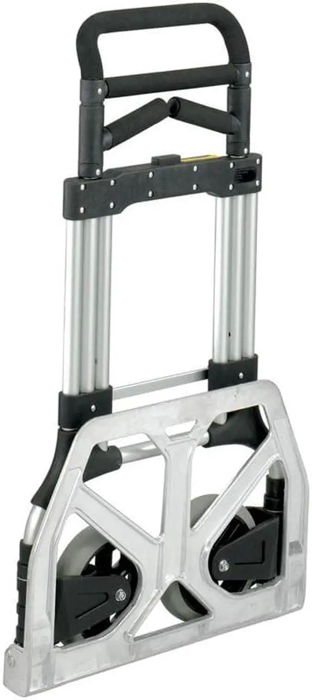 Alt view image 13 of 17 - Safco Stow-Away Hand Truck Telescopic Handle - 500 lb Capacity - 8" Caster - Aluminum - 24" x 23.3" x 50"