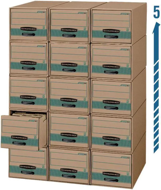 Alt view image 4 of 8 - Fellowes 1231201 Super Stor/Drawer Steel Plus Storage Box, Legal, Kraft/Green, 6/Carton