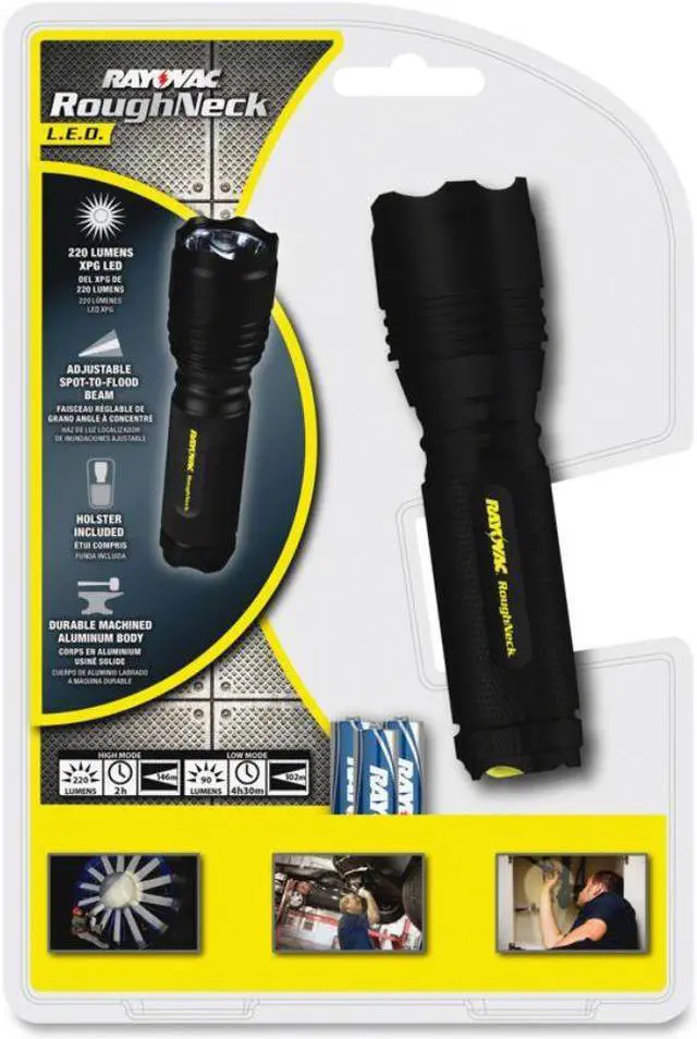 Alt view image 10 of 20 - Rayovac LED Aluminum Flashlight 3 AAA Black RNT3AAAB
