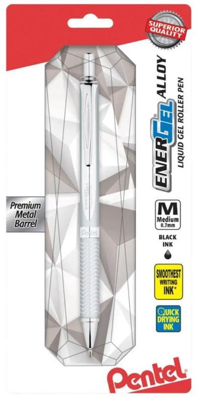 Alt view image 5 of 14 - Pentel EnerGel Alloy Retractable Liquid Gel Pen
Medium Pen Point Type - 0.7 mm Pen Point Size - Black Ink - Metallic Silver Barrel - 1 / Pack