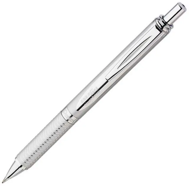 Alt view image 6 of 14 - Pentel EnerGel Alloy Retractable Liquid Gel Pen
Medium Pen Point Type - 0.7 mm Pen Point Size - Black Ink - Metallic Silver Barrel - 1 / Pack