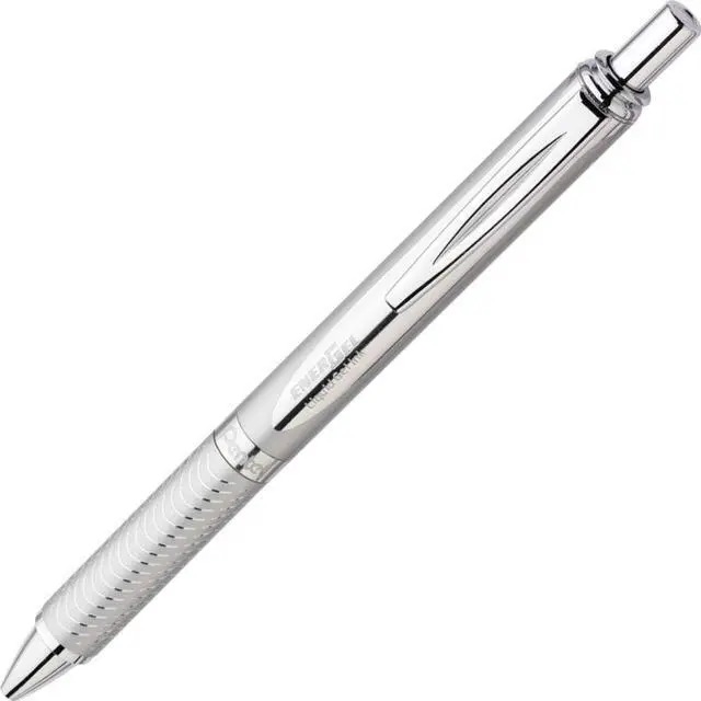 Alt view image 8 of 14 - Pentel EnerGel Alloy Retractable Liquid Gel Pen
Medium Pen Point Type - 0.7 mm Pen Point Size - Black Ink - Metallic Silver Barrel - 1 / Pack