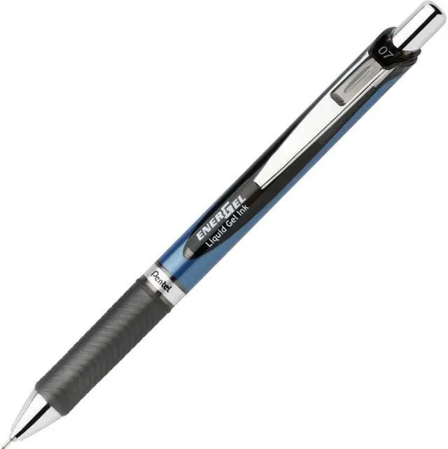 Alt view image 6 of 7 - Pentel Gel Pen Retractable/Refillable Metal Tip.7mm 2/PK Black BLN77BP2A
