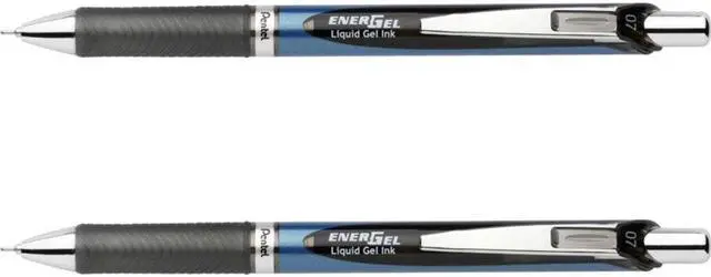 Alt view image 5 of 7 - Pentel Gel Pen Retractable/Refillable Metal Tip.7mm 2/PK Black BLN77BP2A