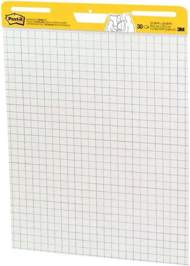 Alt view image 5 of 7 - Post-it® Super Sticky Easel Pad, With 1" Grid Lines, 25" x 30", White, Pad Of 30 Sheets