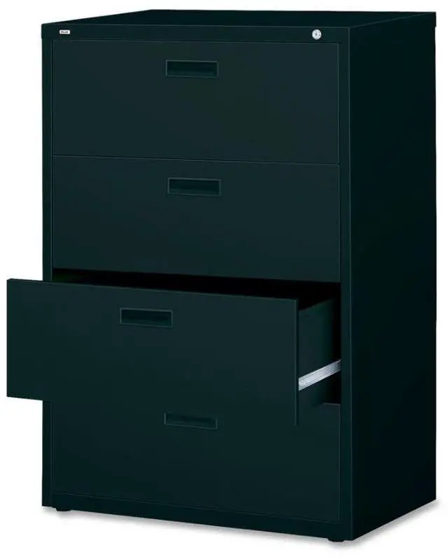 Alt view image 10 of 19 - Lorell Lateral File 4-Drawer 30"x18-5/8"x52-1/2" Black 60560