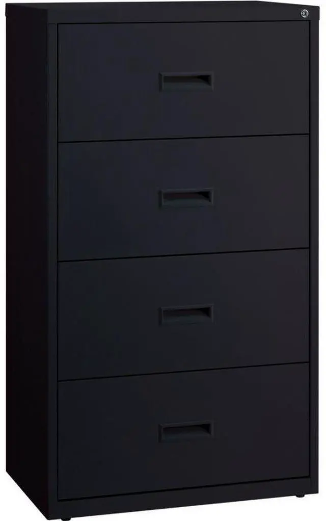 Alt view image 12 of 19 - Lorell Lateral File 4-Drawer 30"x18-5/8"x52-1/2" Black 60560