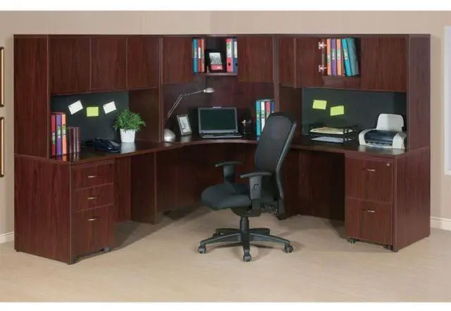 Alt view image 8 of 17 - Lorell Mobile Pedestal Box/Box/File 16"x22"x28-1/4" Mahogany 69395