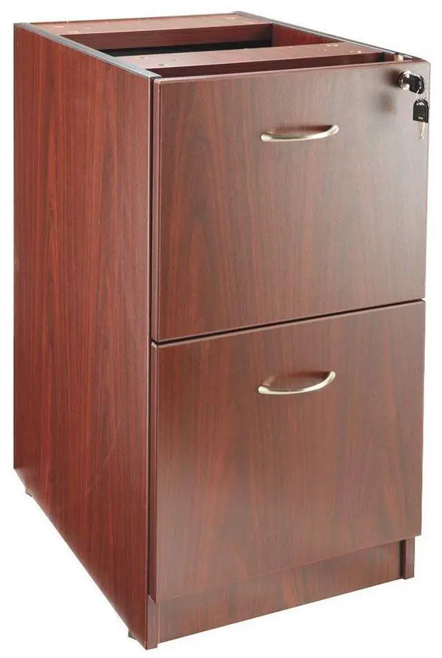 Alt view image 2 of 12 - Lorell Fixed Pedestal F/F 16"x22"x28-1/4" Mahogany 69605