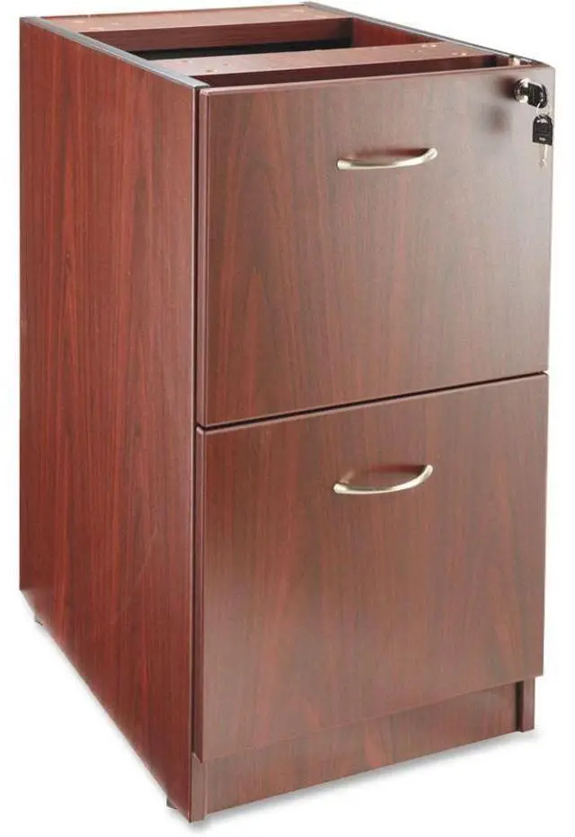 Alt view image 3 of 12 - Lorell Fixed Pedestal F/F 16"x22"x28-1/4" Mahogany 69605