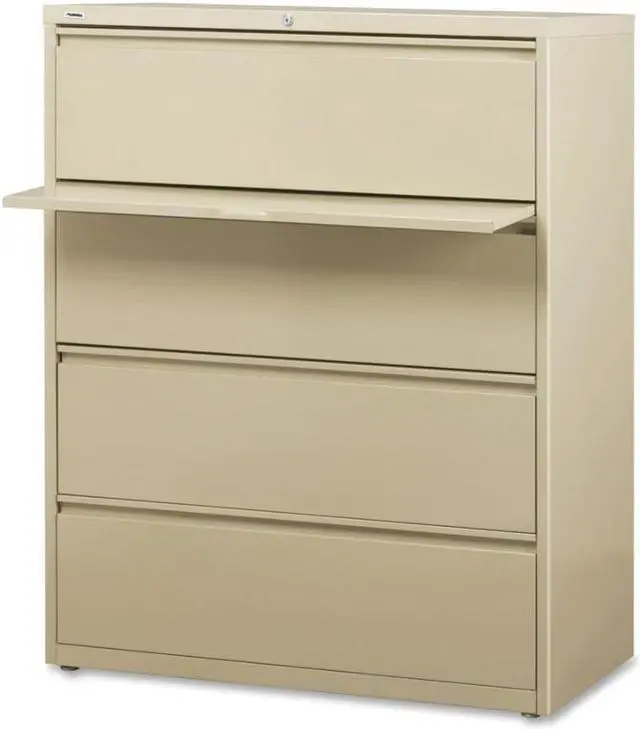 Alt view image 5 of 8 - Lorell Lateral File 4-Drawer 42"x18-5/8"x52-1/2" Putty 60435
