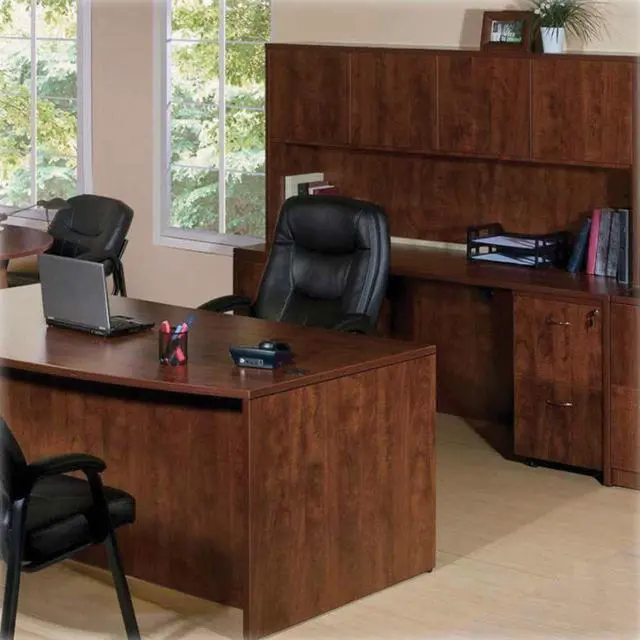 Alt view image 3 of 8 - Lorell Fixed Pedestal B/B/F 16"x22"x28-1/4" Cherry 69604
