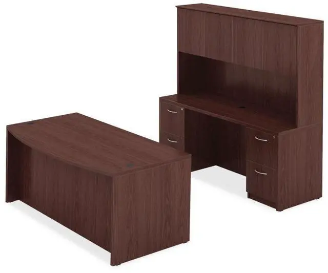 Alt view image 7 of 17 - Lorell Mobile Pedestal Box/Box/File 16"x22"x28-1/4" Mahogany 69395