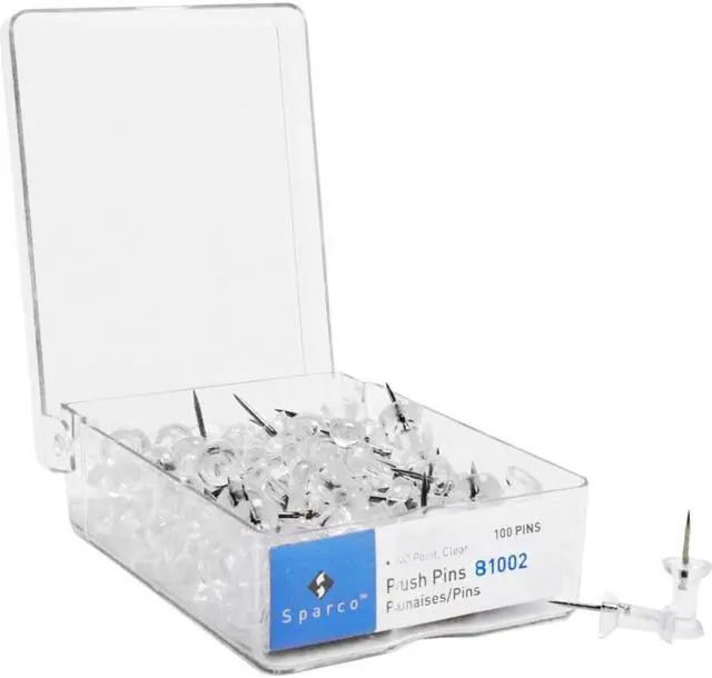 Alt view image 3 of 5 - Pushpins 3/8" Point 1/2" Heads 100/BX Clear
