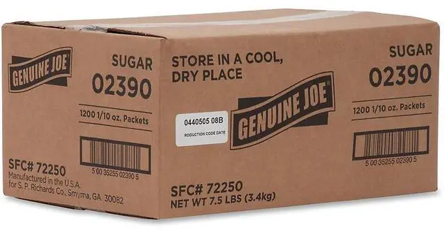 Alt view image 3 of 6 - Genuine Joe Sugar Packets 2.8g 1200/PK 02390