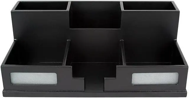 Alt view image 12 of 20 - VICTOR 9525-5 Desktop Organizer,Black,Wood,5-1/2 in. H
