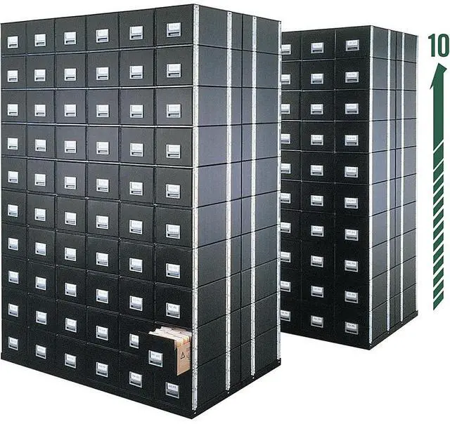 Main image of Bankers Box® Staxonsteel® Storage Drawers, Letter, 24"D x 12"W x 10½"H, 60% Recycled, Black, Pack Of 6