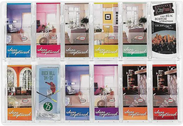 Alt view image 12 of 20 - Safco Reveal Clear Literature Displays 12 Compartments 30 w x 2d x 20 1/4h Clear
